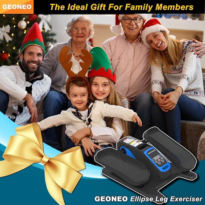 Under Desk Elliptical Machine, Electric Ellipse Leg Exerciser for Senior, Quiet and Compact Electric Seated Pedal Exerciser for Home with Monitor, Remote Control and 12 Adjustable Speeds