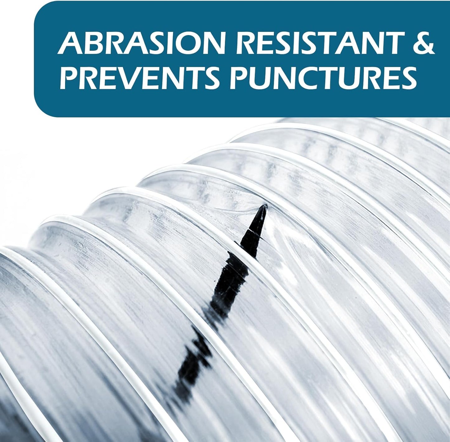 Qucship Heavy PVC Dust Hose, 2-1/2" x 10', Flexible PVC Fume Hose with Carbon Steel Wire Coil for Collection Systems