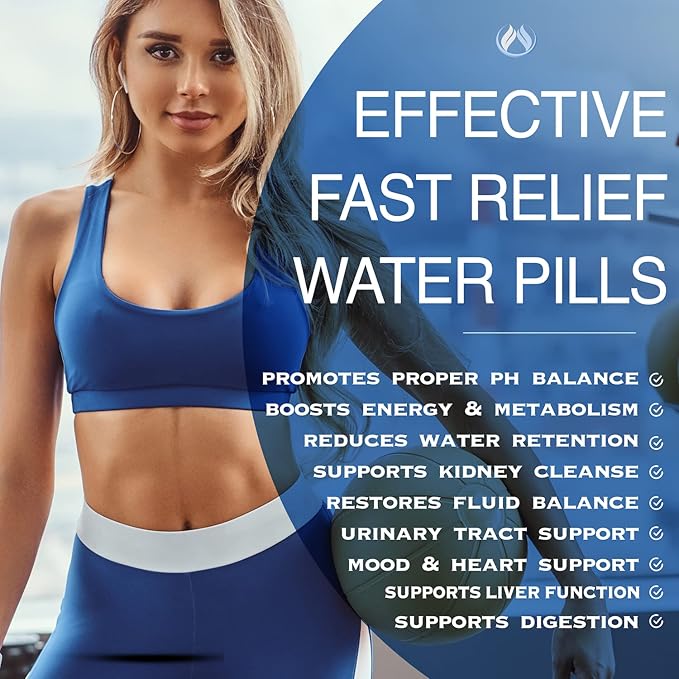 Water Pills Diuretic Water Retention, Liver Detox, Kidney Cleanse, Weight, Swelling, Edema, Bloating Relief, Fluid Balance Watershed Max Strength (1)