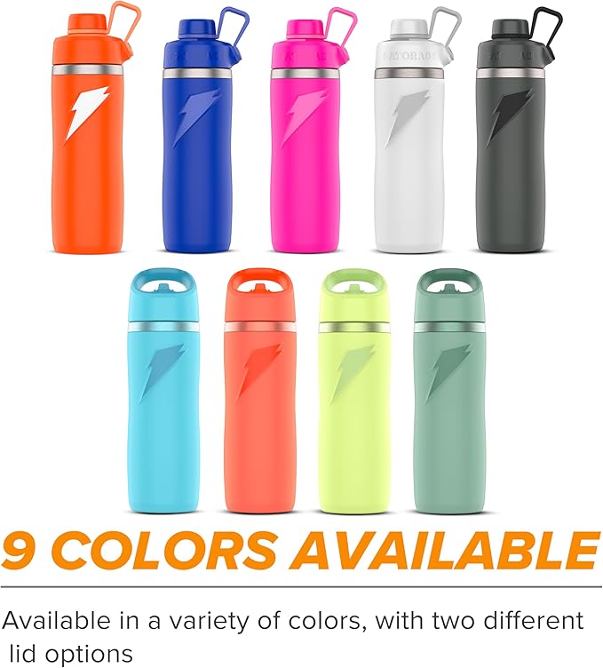 Gatorade 'Overtime' 22oz Stainless Steel Water Bottle, Straw Cap, Blue
