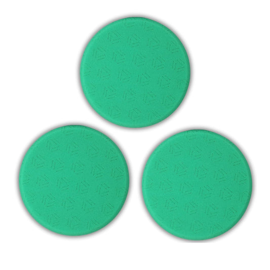 Venzo 6 Inch Green Heavy Cut Pads, 3 Pcs 6.5" Front Side for 150mm Backing Plate, Heavy Cutting Sponge Pads for Car Buffer Polisher Compounding, Polishing, Waxing Pads