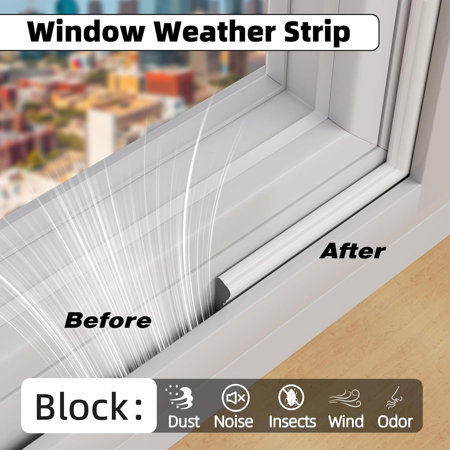 3Pcs×196" Wedge Weather Stripping Door Seal Strip for Door Frame & Window,Self Adhesive Window Insulation Draft Stopper Seal for Winter,Gray Foam Door Gap Filler for Soundproofing Light Blocker,White