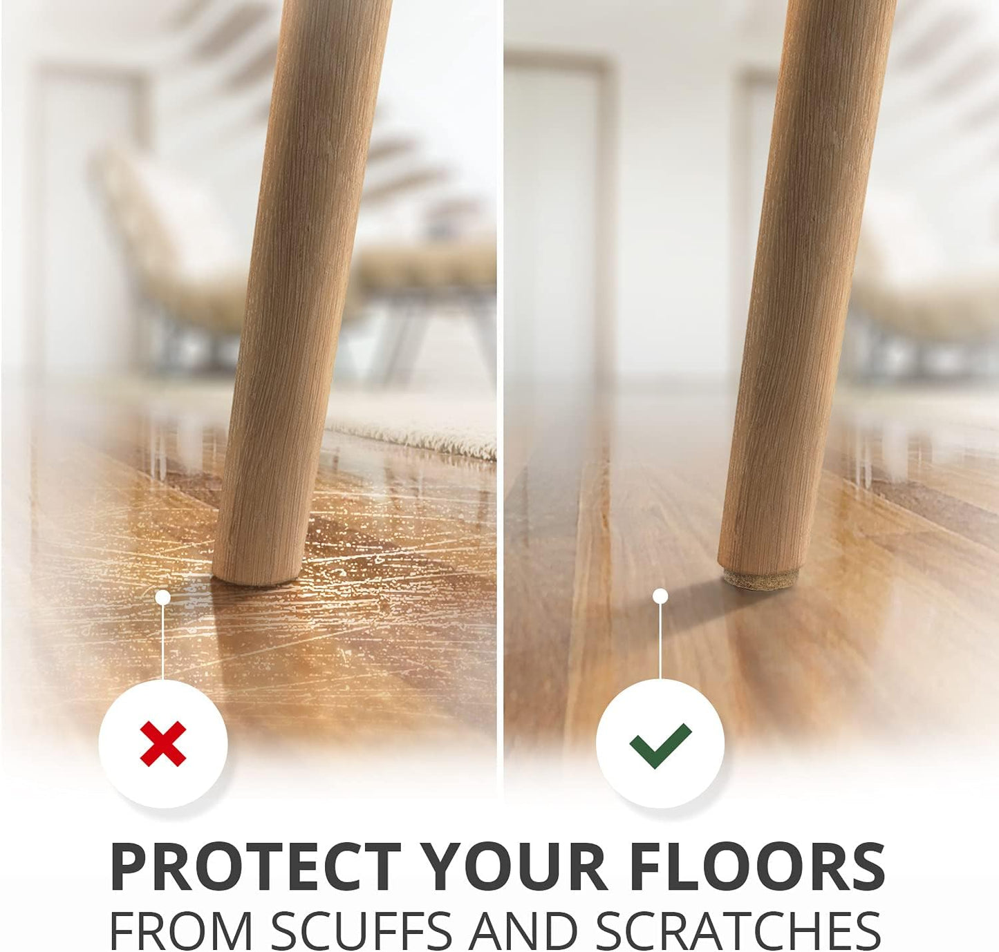 16 Heavy-Duty Felt Furniture Pads 2” 1/4” Thick X-Protector! Round Felt Pads for Furniture Feet - The Best Felt Floor Protectors for Furniture to Prevent Scratches. Protect Your Hard Floor! (Beige)