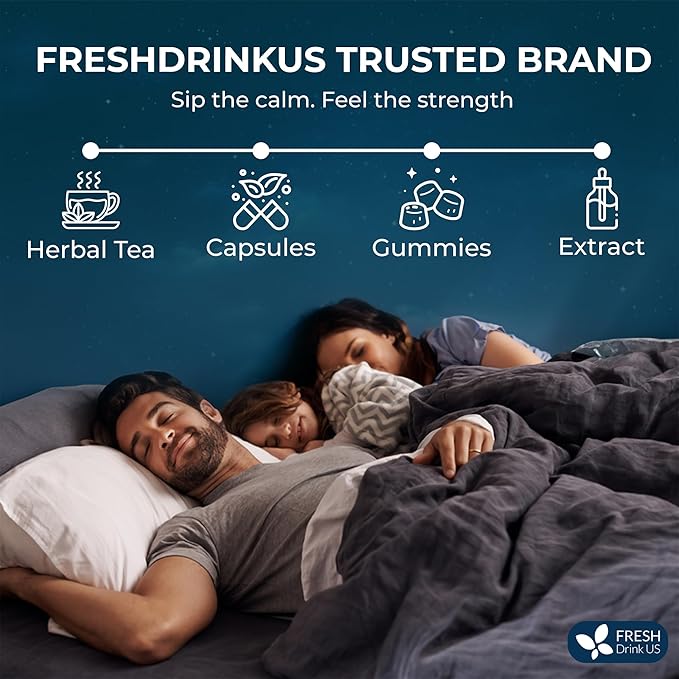 FreshDrinkUS, Premium 55 Tea Bags Better Sleep Herbal Tea | Caffeine-Free Loose Leaf Blend with Spearmint Leaves, Lemongrass Leaves, and Hawthorn Berry – Naturally Refreshing and Aromatic.