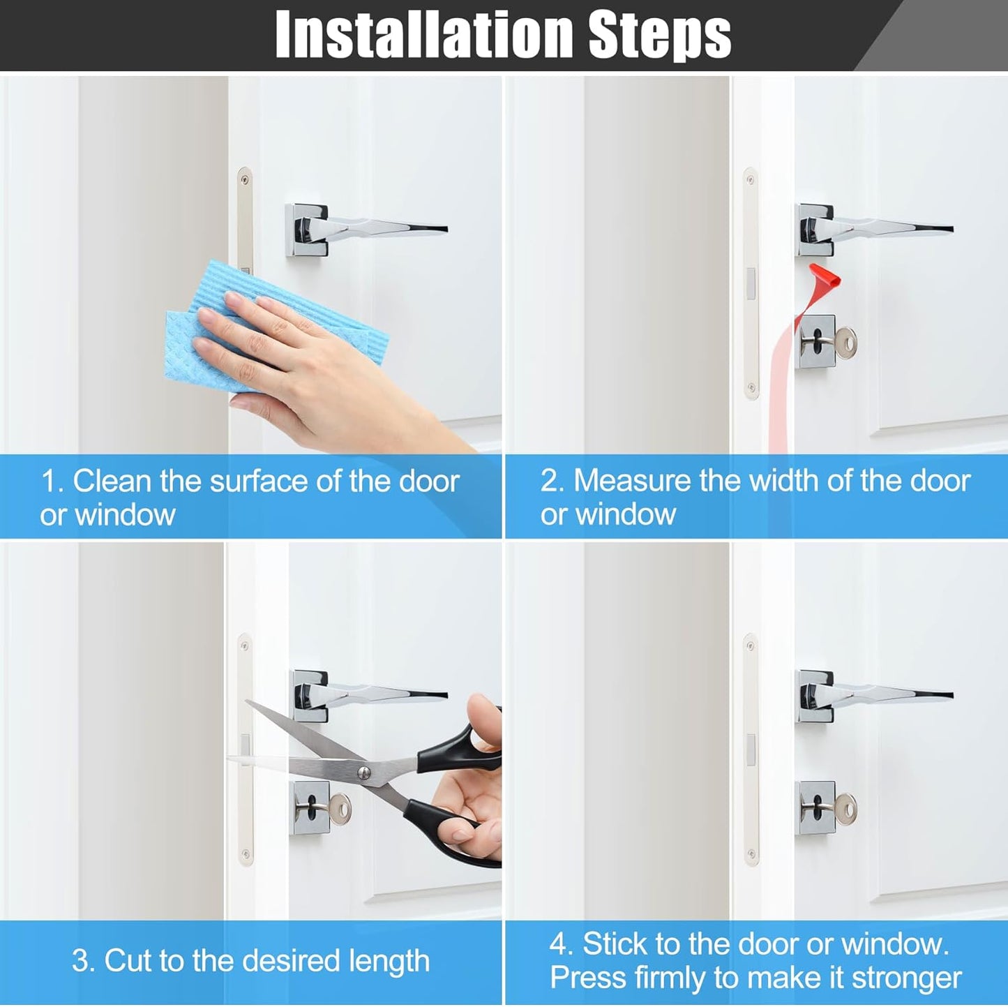 Draft Seal Tape for Doors and Windows 3 in x 20 Ft Silicone Weather Stripping Extra Thick 2mm Door Seal Strip with Strong Adhesive Draft Insulation Stopper Side Seal - Clear