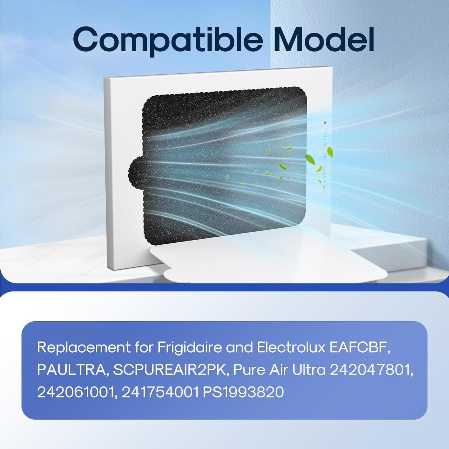 ICEPURE AF001 Compatible with EAFCBF Refrigerator Air Filter, Pure Air Ultra, Pure Air Ultra, PAULTRA, SCPUREAIR2PK, 242047801, 242061001, 241754001, 241754002, PS1993820, 7241754001, 6PACK