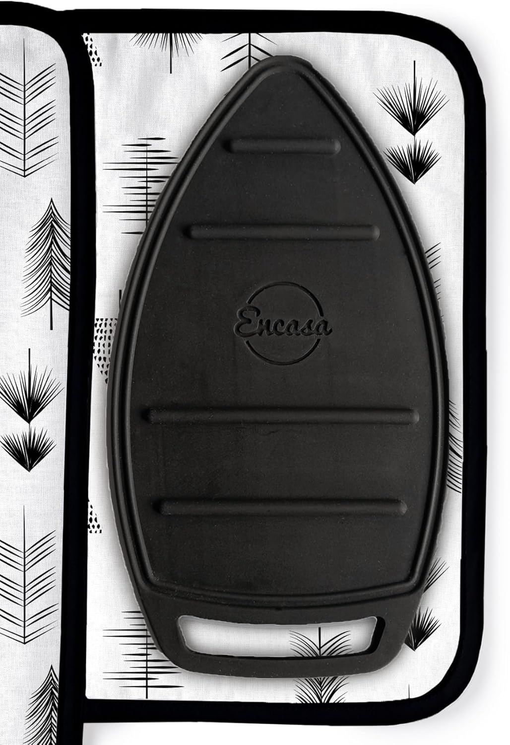 Encasa XO Ironing Mat/Pad (Small 28"x20") with 3mm Padding & Silicone Iron Rest for Steam Pressing on Tabletop or Bed - Heat Resistant, Portable, Quilting & Travel Blanket - Black Arrow