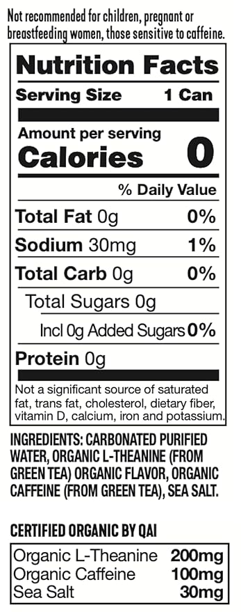 ARDOR ENERGY Sparkling Water with 100mg Natural Caffeine & 200mg L-Theanine from Organic Green Tea for Smooth Energy & Focus | Healthy Energy Drink | No Sugar, Zero Calories, Vegan, Gluten-Free | Tropical Mango (Pack of 12, 12oz cans)