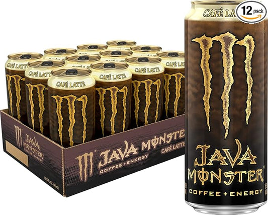 Monster Energy Java Café Latte, Coffee + Energy Drink, 15 Ounce (Pack of 12)