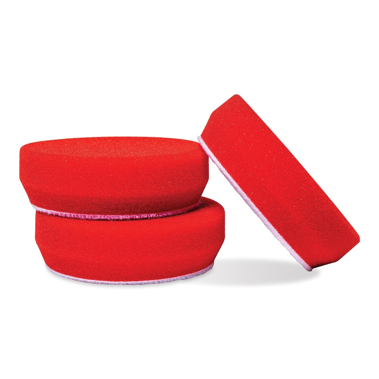 Griot's Garage 3” Red Foam Waxing Pads for Car Detailing, Polishing and Buffing Pads for Use with Waxes and Sealants, 11263, Set of 3