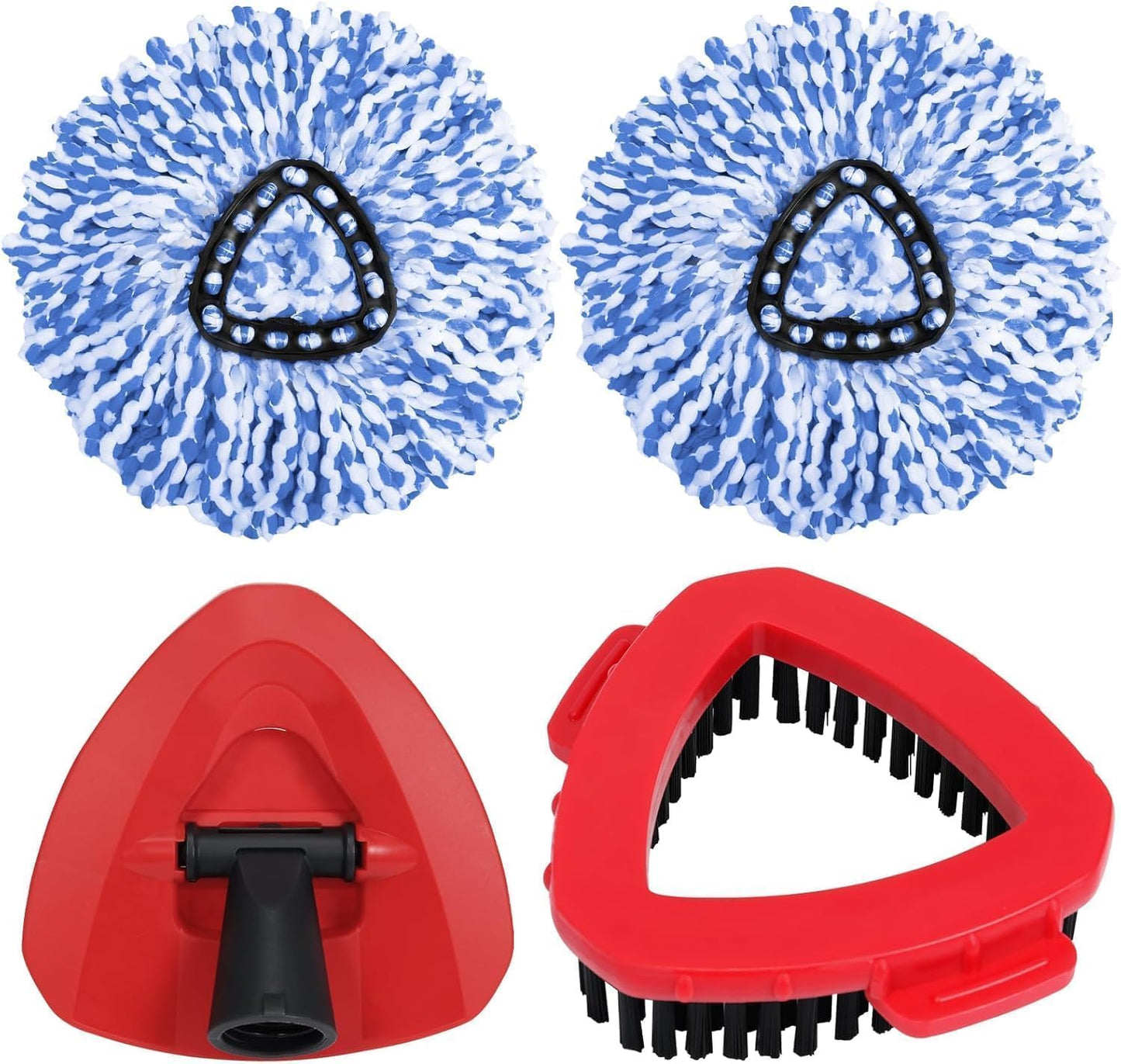 4 Pack Spin mop Replacement Head, Spin mop Scrub Brush,Microfiber Mop Refills, Easy to Replace,for Bathroom,Kitchen,Tub and Tile,Easy Cleaning,Suitable for Ocedar RinseClean 2-Tank System Spin Mop (A)