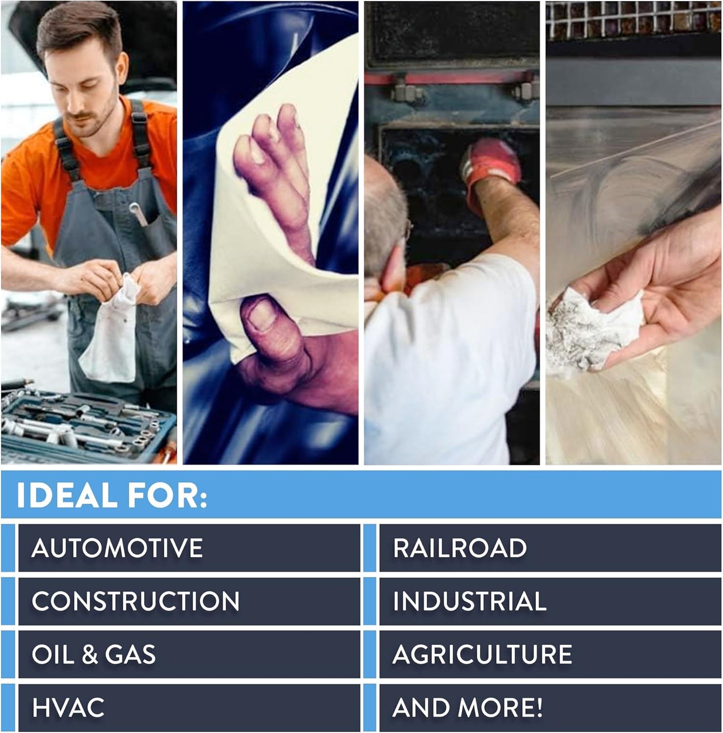 HD Hand & Tool Wipes – Heavy Duty Dual Purpose Cloths for Hands, Tools, & Surface Cleaning – Disposable Waterless Cleaner Towels with Scrubbing Side – 72 Count Tub