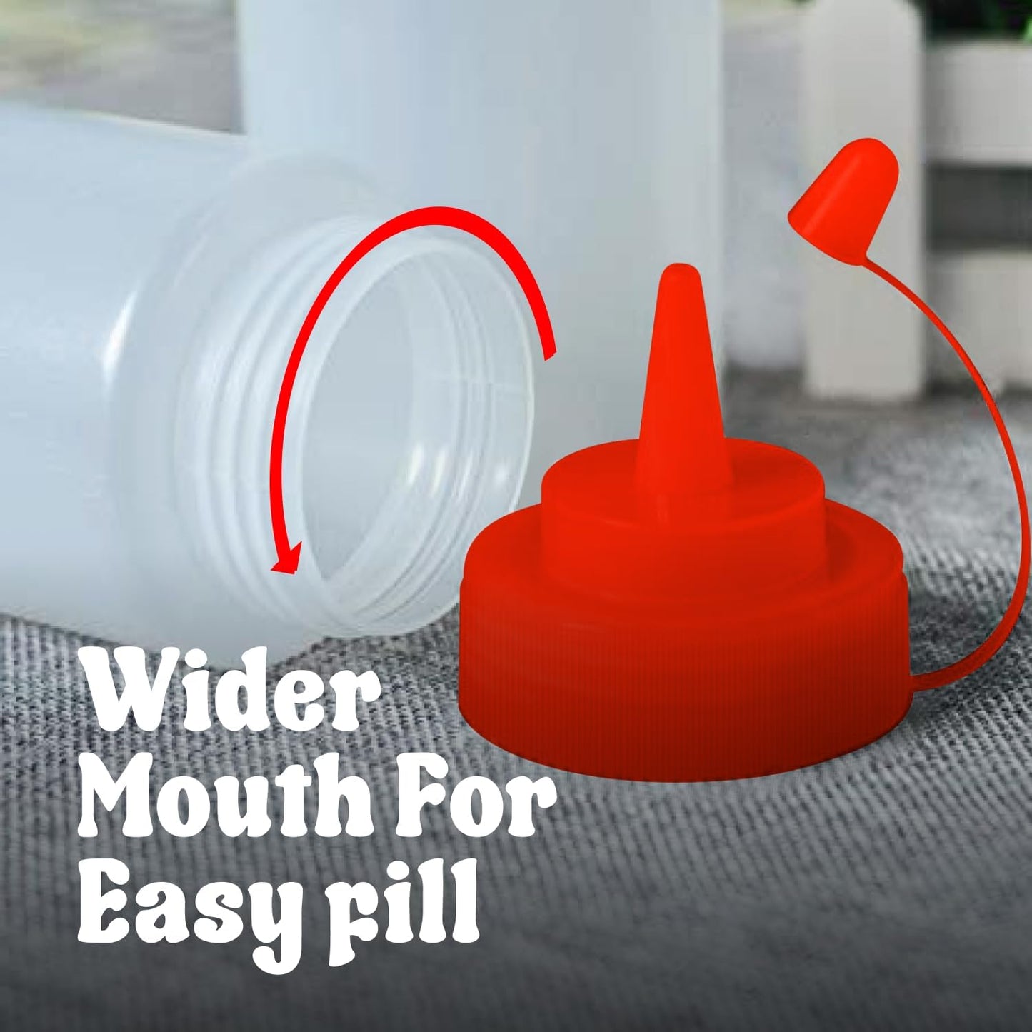 Norcalway 16 oz Condiment Squeeze Bottles for Sauces - Leak Proof - 6 Pack