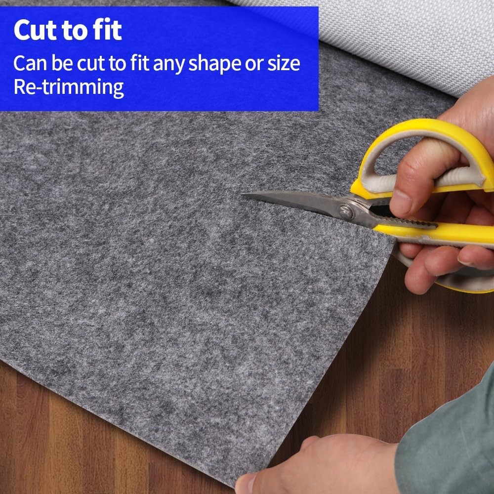 100% Waterproof Non-Slip Rug Pad 9x12 for Large Area Rugs Durable Felt Floor Protection pad for All Floors, Suitable for Cutting. Rug Pads Keep Rugs in Place and Provide Cushioning