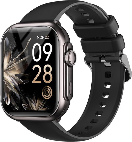 Smart Watch for Men for iPhone&Android: 100 Day+Battery Life, Smart Watch(Answer/Make Calls) with SpO2 Sleep Heart Rate Monitor,5ATM Waterproof,Fitness Tracker with 120+Sport,Reloj Inteligente Black