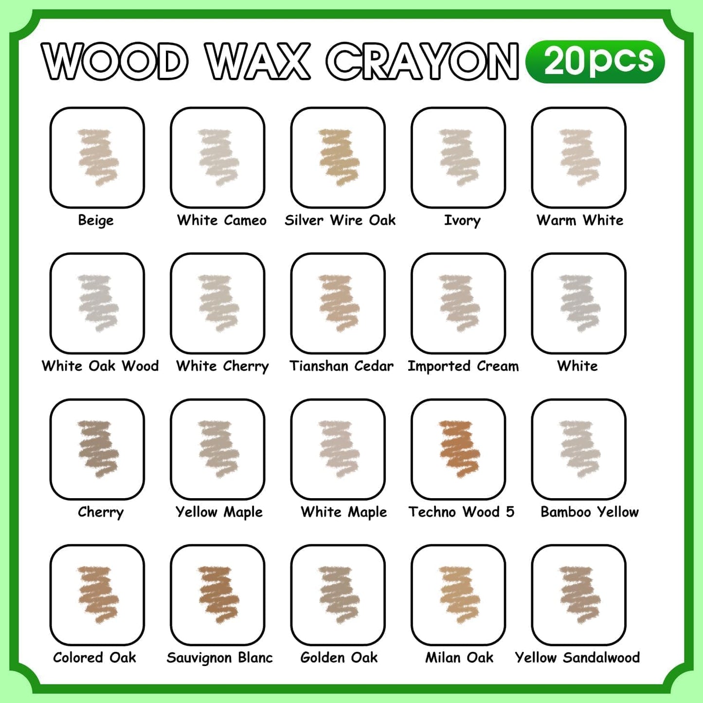 Furniture Markers Touch Up, 20 Colors Wood Filler Sticks, Wood Wax Crayons for Repairing Scratches, Scuffs, Cracks, Holes on Furniture, Floors, Cabinets, Tables, and Doors - Light Color Series