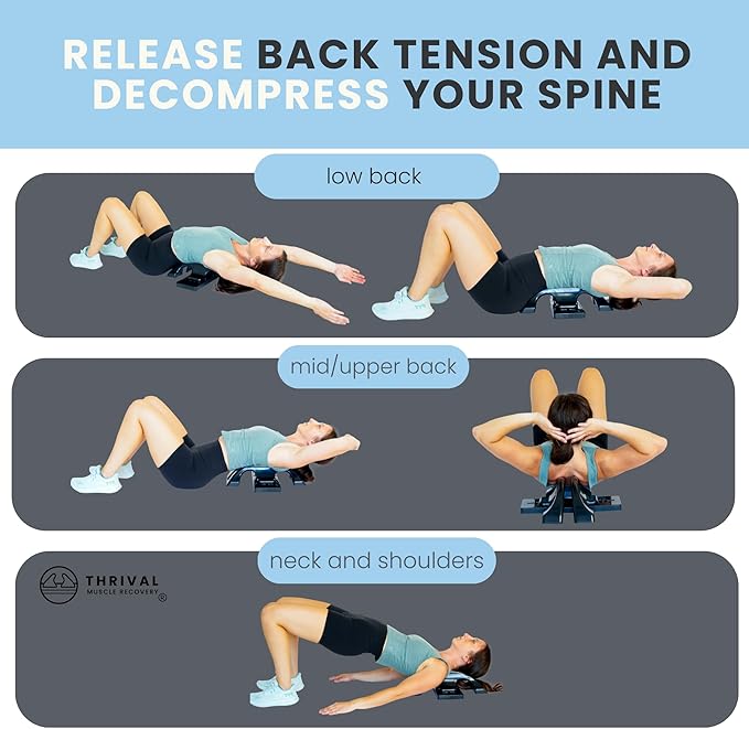 Thrival Arch Back Stretcher - Specialized Psoas Muscle Release Tool for Hip Flexor, Back, Glute, Iliacus, and Neck - Spine Decompressor, Trigger Point, and Myofascial Release – Carbon Black