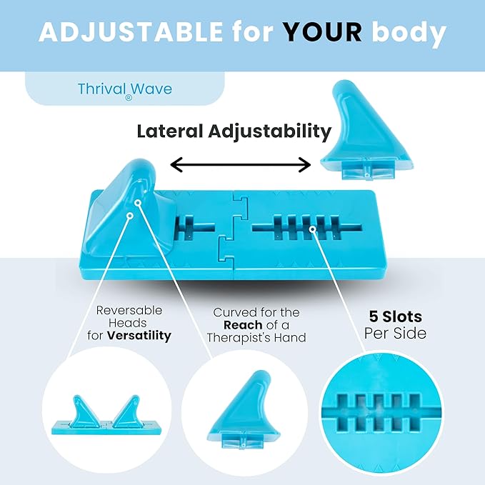 Thrival Wave - Fully Adjustable Psoas, Back and Hip Flexor Muscle Release Tool for Deep Tissue, Trigger Point Massage (Blue) – Made in USA