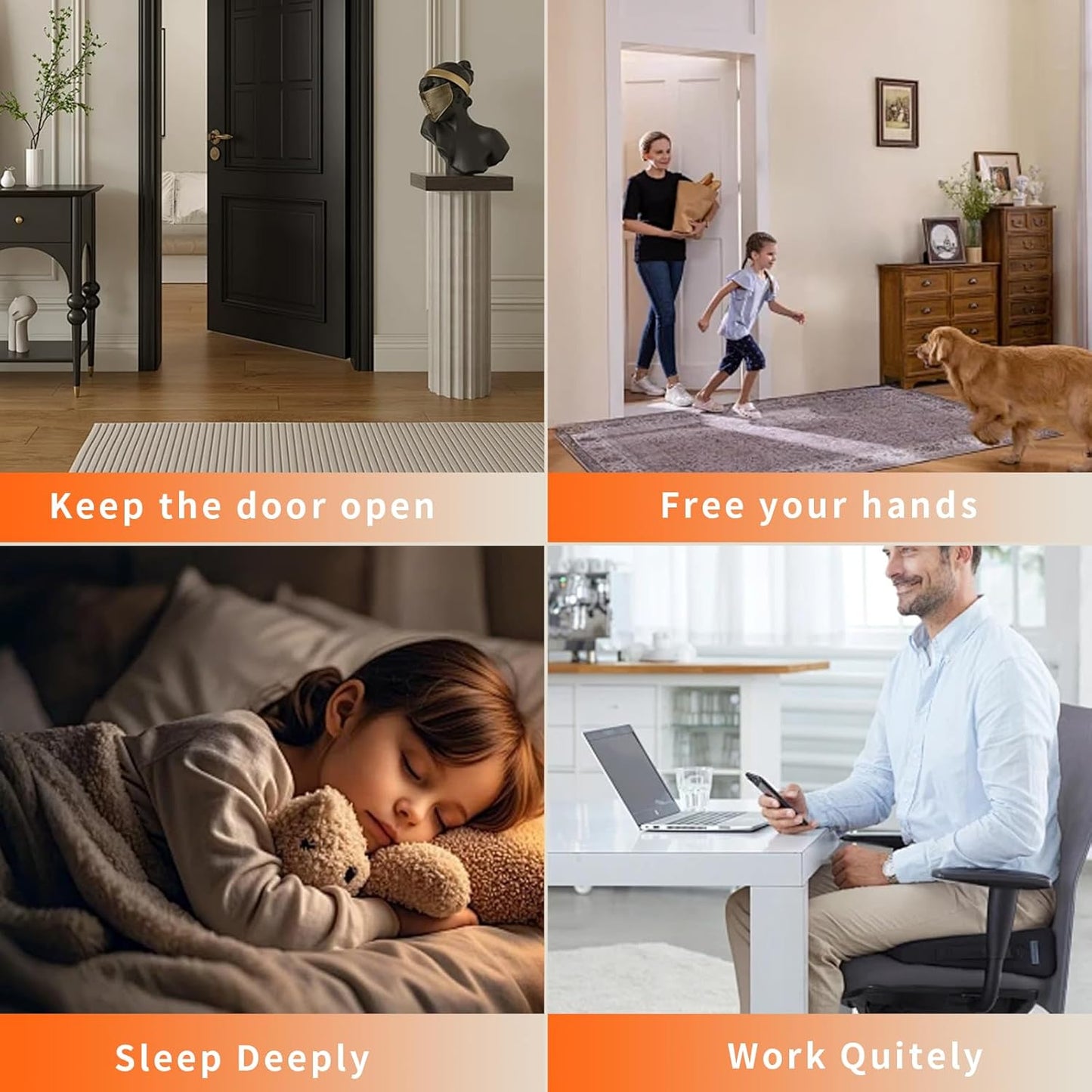 Bak Bo Magnetic Door Stoppers 1 Pack Bottom of Door Holder Keep Door Open No Drilling Magnet Floor Door Stop with Screws and Adhesive Antique Brass DS268AB-1