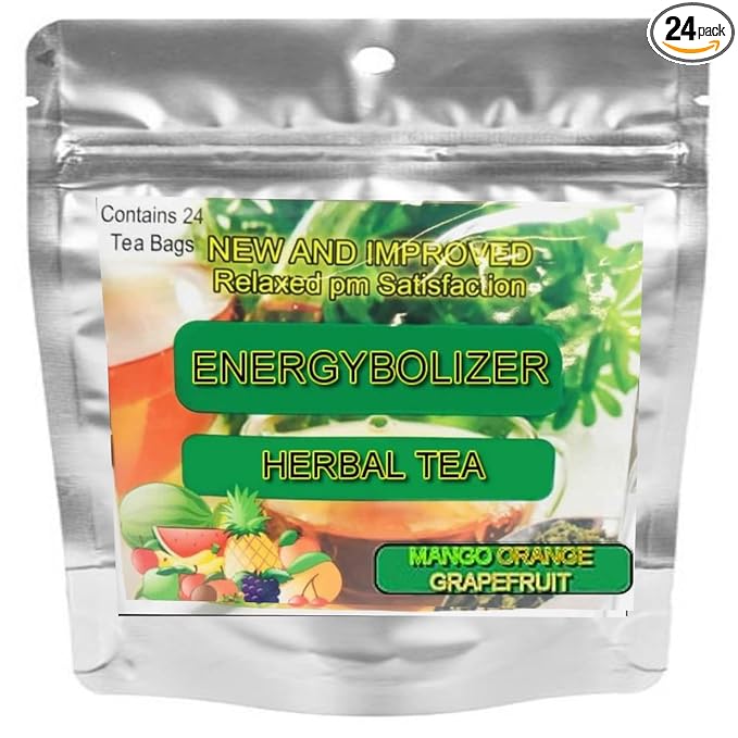 Energybolizer Perfect Weight Herbal Tea (24 Bags)| Natural Energy Booster for Women and Men | Increase Energy, Improve Digestion (Mango Orange Grapefruit)