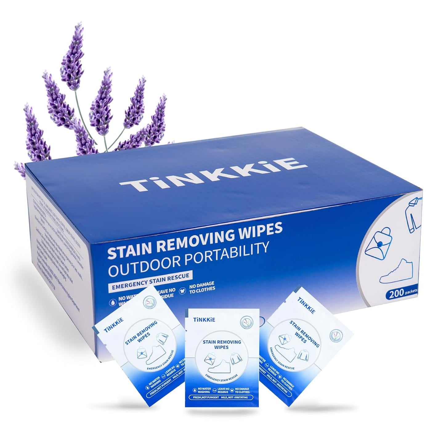 200-Pack Stain Remover Wipes, Portable Clothing Stain Remover Wipes, Instant Stain Remover and Individually Wrapped, Stain Removers for Clothes, Shoes And Surface cleaning of headphones