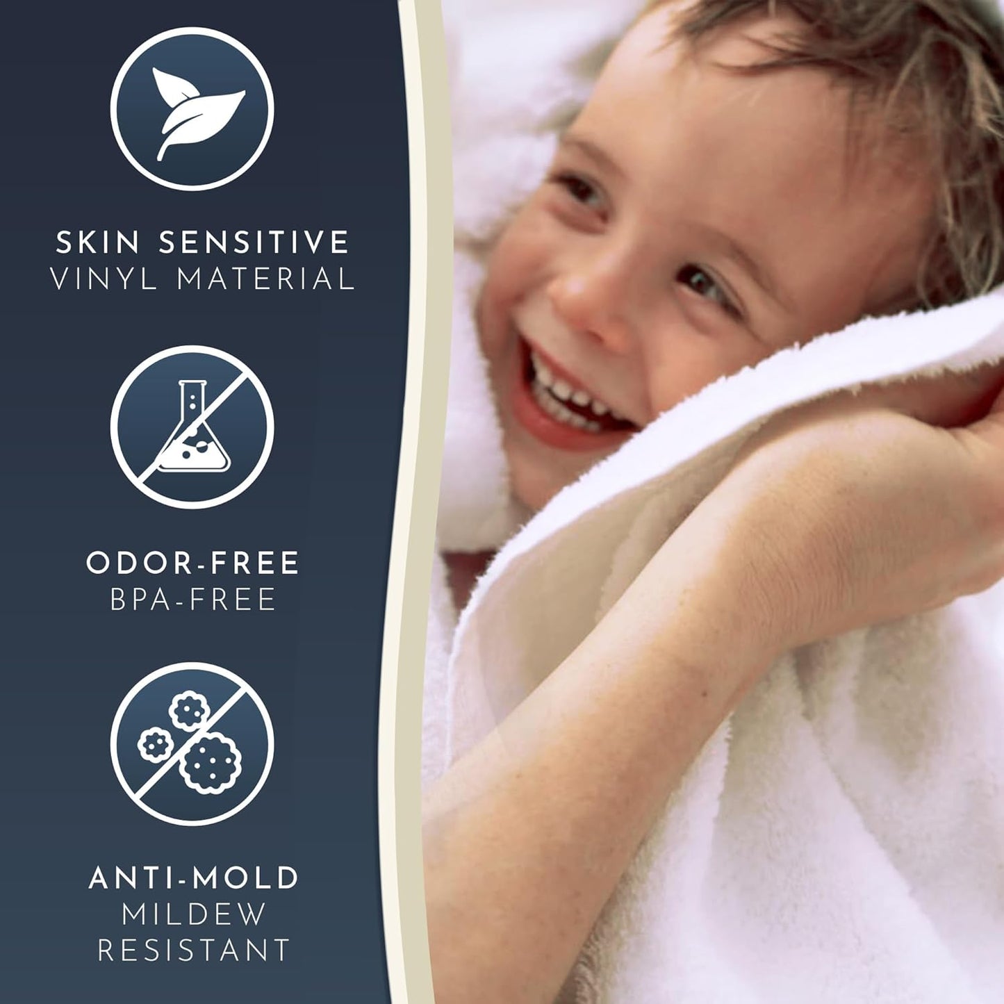 Homerella Anti Slip Shower Mat | Anti Mold Non Slip Bathtub Mat for Inside Shower | Square Floor Shower Mat 21 x 21 inch with Suction Cups for Grip & Hooks Hanging and Quick Drying | Machine Washable