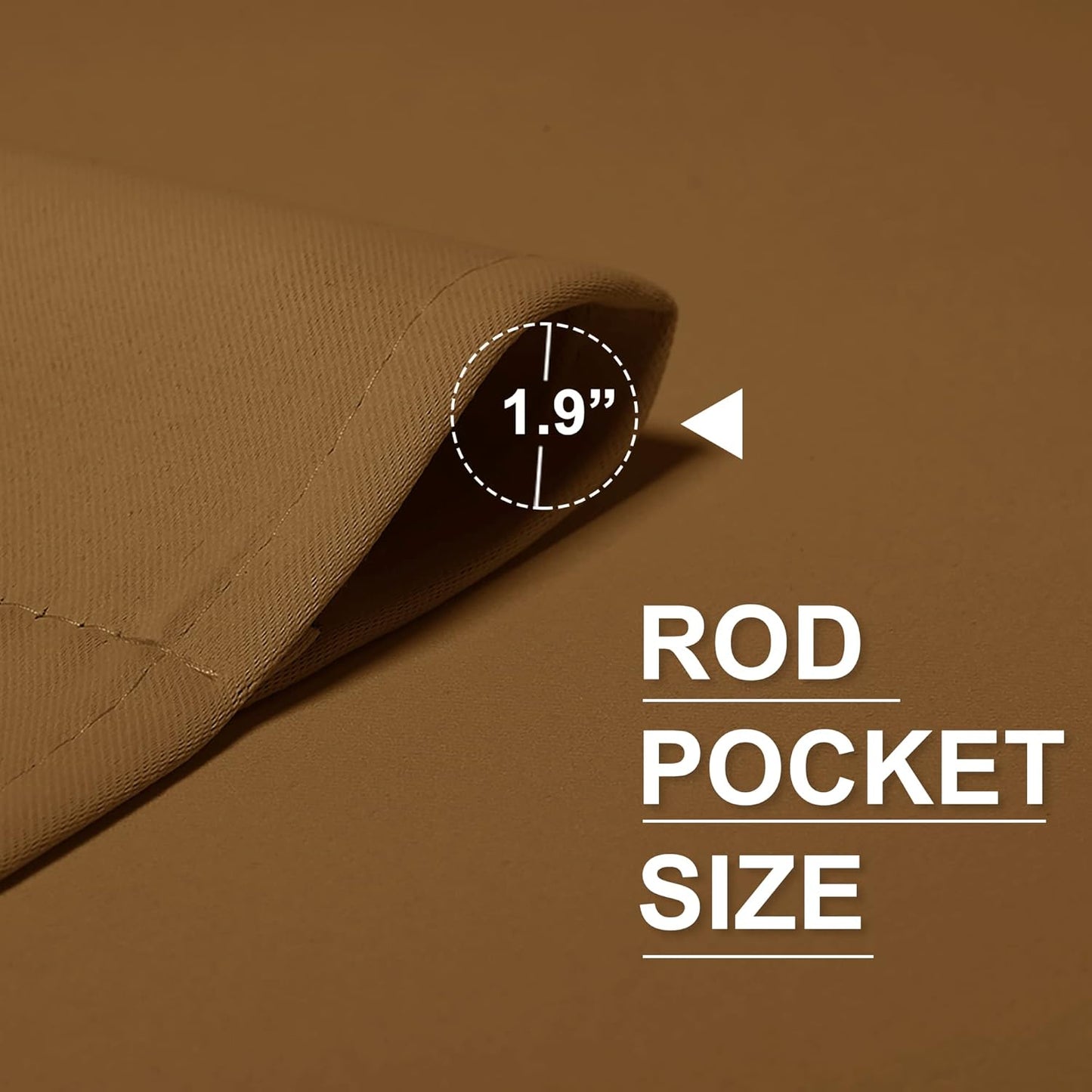 RYB HOME Bathroom Window Curtains - Blackout Curtains Small Window Short Drapes for Kitchen Bedroom Living Room Kids Nursery Room RV, W 42 x L 36 inch per Panel, Gold Brown, 2 Pcs