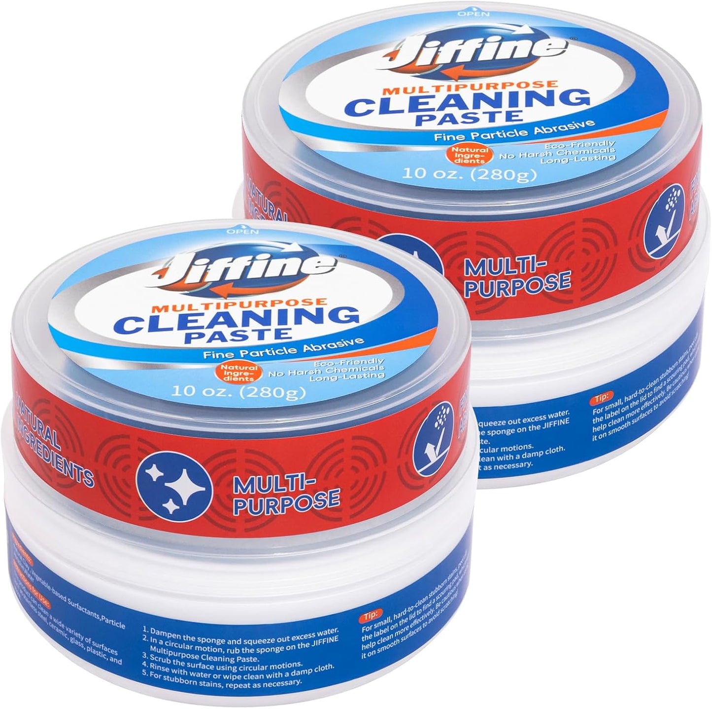 Cooktop Cleaner Paste, Easily Remove Burned-On Food, Grease and Watermarks, Leaving Your Glass Cook Top Sparkling, 2-Pack – 10 oz Bottles