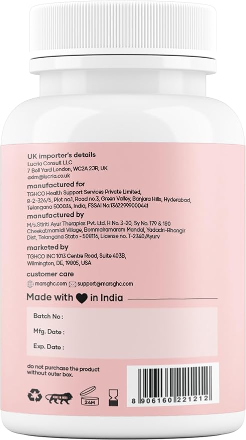 Mars Fat Burn Capsules with Psyllium Husk, Moringa & Dandelion Root – Herbal Blend for Active Routine (Pack of 3)