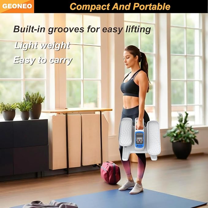 Under Desk Elliptical Machine, Electric Ellipse Leg Exerciser for Senior, Quiet and Compact Electric Seated Pedal Exerciser for Home with Monitor, Remote Control and 12 Adjustable Speeds