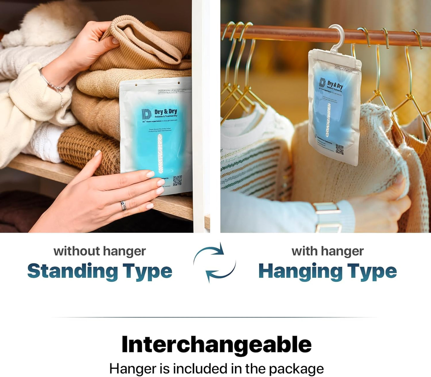 Dry & Dry 12 Packs Hybrid Moisture Absorbers & Musty Odor Eliminator Dehumidifier to Control Excess Moisture for Basements, Closets, Bathrooms, Laundry Rooms. Moisture Absorbers