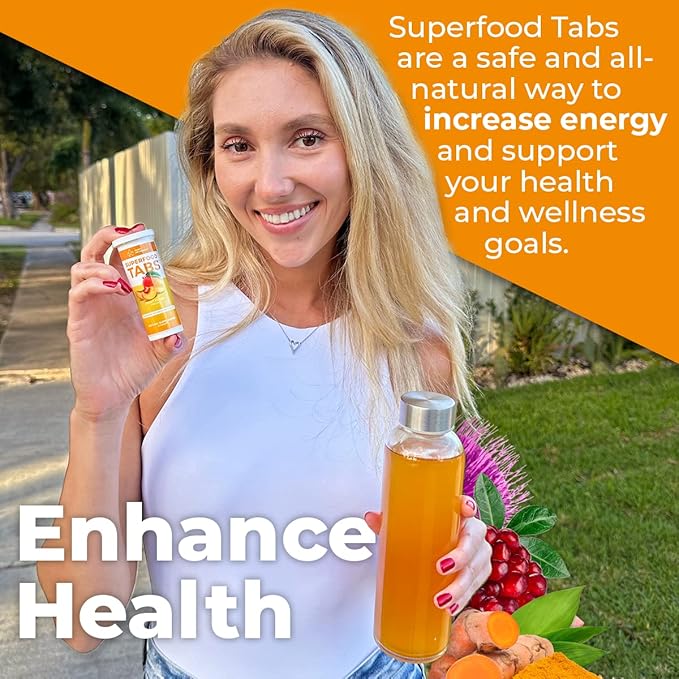 – Anti-Bloat Cleanse Drink with 15 Superfoods | Supports Digestion, Energy & Cravings | Vegan, Non-GMO | 60 Effervescent Tabs – Peach Mango Flavor