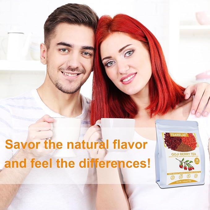 TEARELAE - Five Flavors Goji Berry Tea Bags - 6g x 36 Count - Traditional Herbal Tea Combination For Men - Non-GMO - Caffeine-free - Restore Passion & Digestion Support