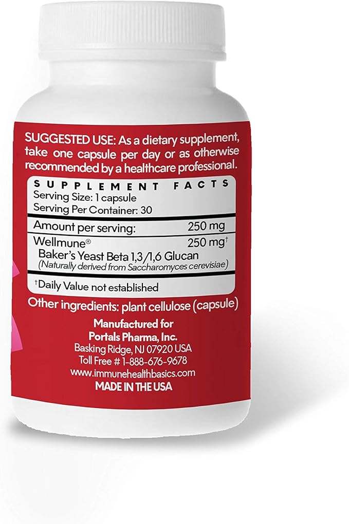 Ultra Strength Immunity - Clinically Proven Immune Support - Wellmune Highly Purified Beta Glucan - Gluten-Free, Non-allergenic, Non-GMO and Vegan Capsules - 30 Capsules, 250 mg