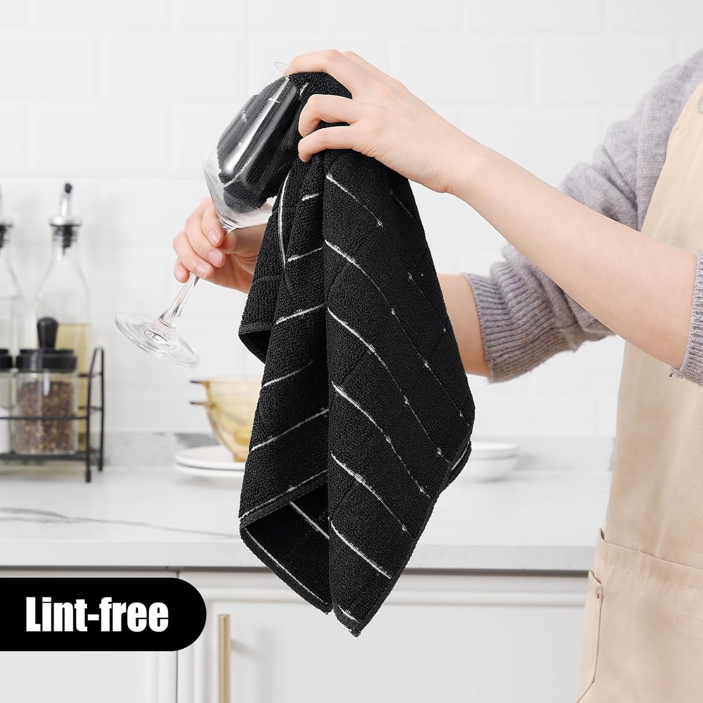 Homaxy Microfiber Kitchen Towels and Dishcloths Set, 16 Pack Soft and Absorbent Dish Hand Towels Bulk, 28 x 16 Inch & 12 x 12 Inch Quick Drying Rags for Washing Dishes, Grey