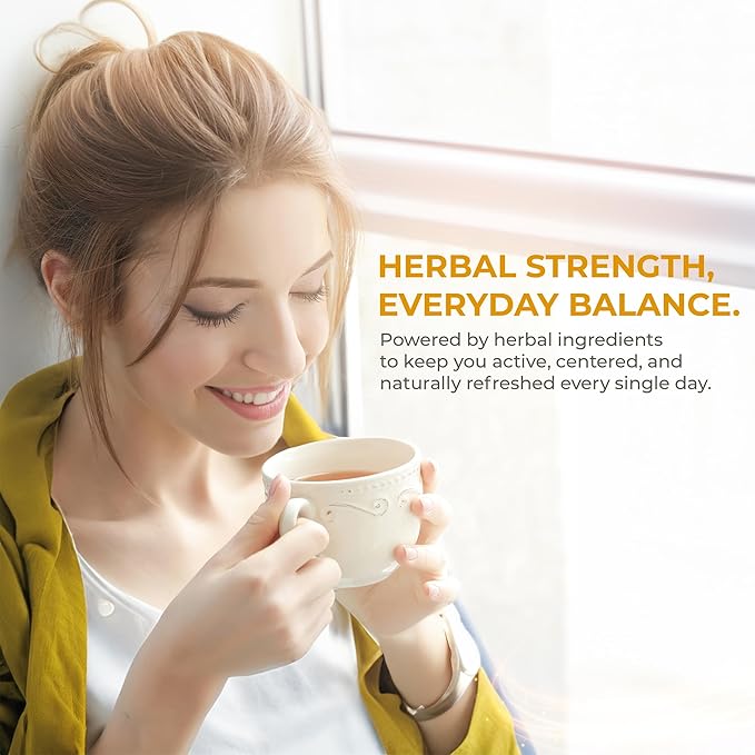 FreshDrinkUS, Premium 40 Tea Bags Daily Rescue Lemon Ginger Tea - 9 Superherbs – 100% Natural Ingredients, Tea Mix for Wellness Boost - Shelf-Stable, Caffeine-Free, Sugar-Free, Vegan