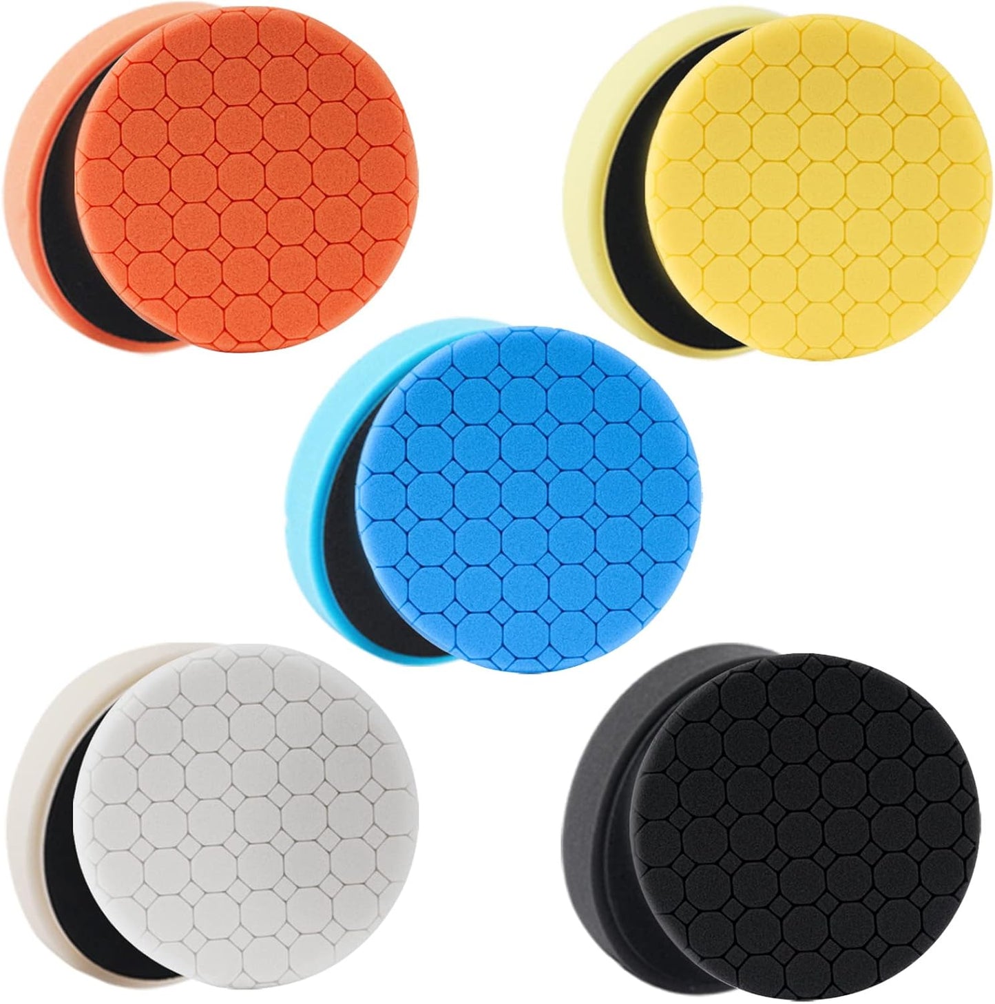 Buffing Polishing Pads, 5Pack 5.5 Inch Face for 5 Inch Backing Plate Compound Buffing Sponge Pads Cutting Polishing Pad Kit for Car Buffer Polisher, Polishing and Waxing