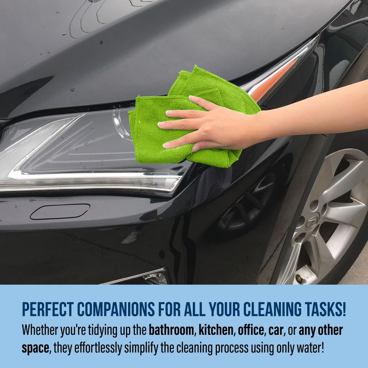 GREEN LIFESTYLE Chamois Cloth, Microfiber Cleaning Cloth 750 Pack, Borderless Towels Cleaning, Car Microfiber Towel, Drying Car Wash Towels (11.5" x 11.5", Multicolor)