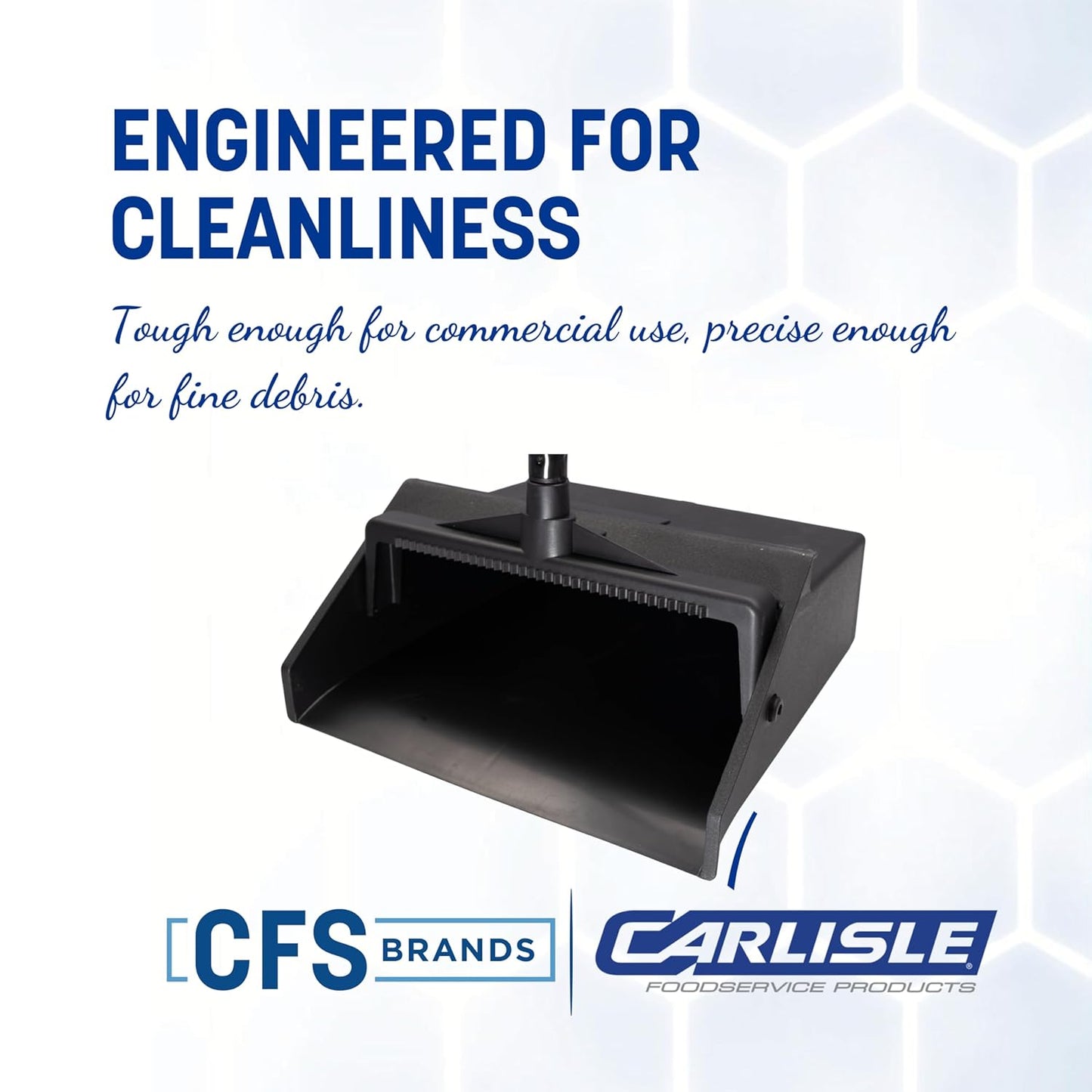 SPARTA Plastic Dust Pan, Upright Pan With 2 Piece Handle For Cleaning, 11 X 12 X 3.5 Inches, Black