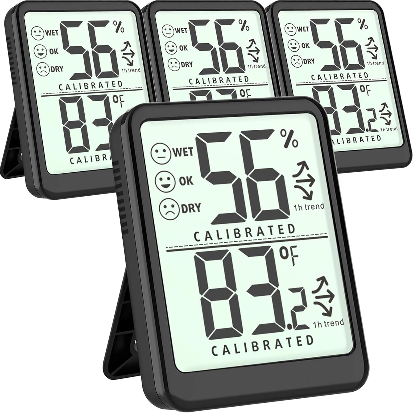 4-Pack Room Thermometer Indoor Hygrometer, Small Digital Temperature and Humidity Monitor Sensor, Temperature Humidity Gauge Meter for Home Baby Room, Plants, Pets - AAA Battery Included