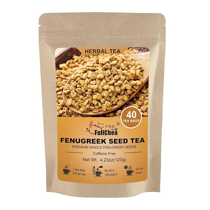 FullChea - Fenugreek Seed Tea Bags, 40 Teabags, 3g/bag - Premium Whole Fenugreek Methi Seeds - Non-GMO - Caffeine-free - Support Digestion