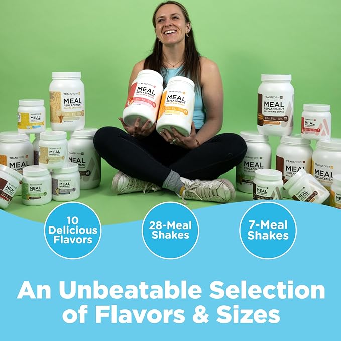 TransformHQ Meal Replacement Shake Powder 7 Servings (Peach Milkshake Flavored) - Gluten Free, GMO Free