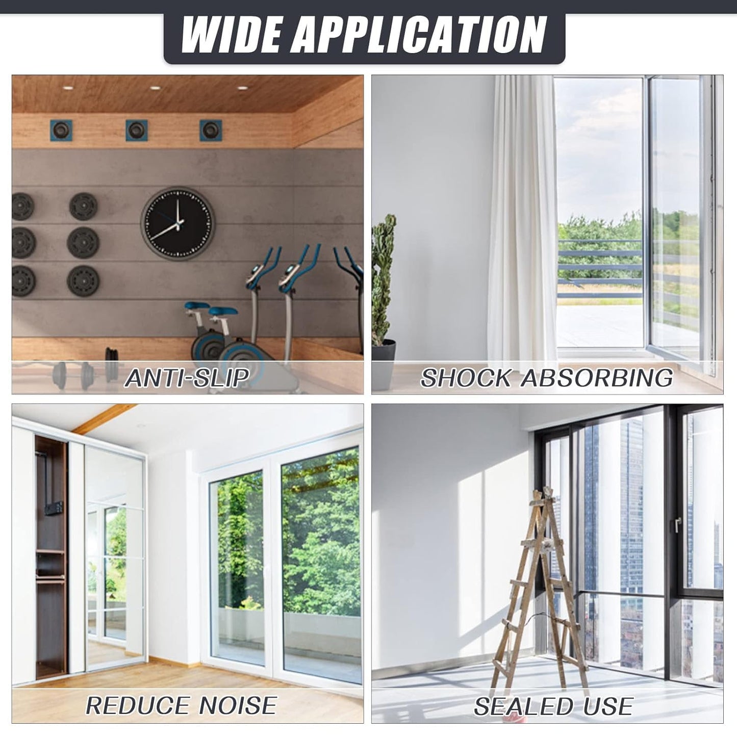 Neoprene Rubber Strips With Adhesive Backing - Self Stick Seal Gasket for Matting Padding - 1" Wide x 1/5" Thick x 10' Long