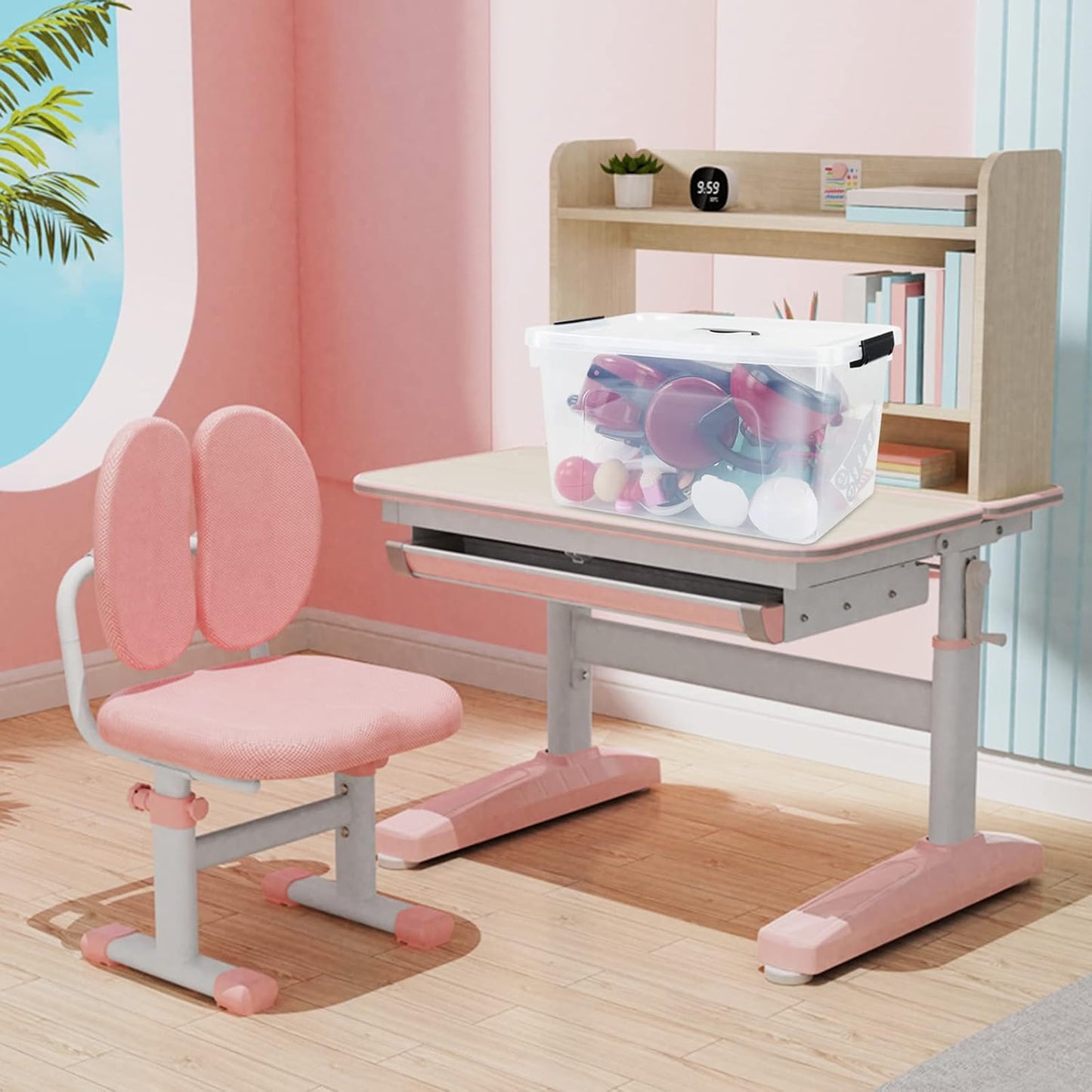 17.5 L Clear Plastic Storage Box, 4-Pack Latch Storage Bin