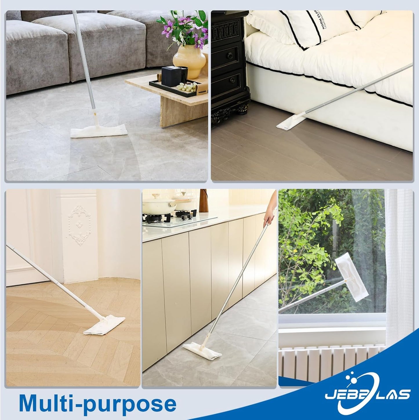 JEBBLAS Disposable Mop Cloth Dry Sweeping Pad for Floor Mop Sweeping Cloths Multi Surface Refills, 180 Count