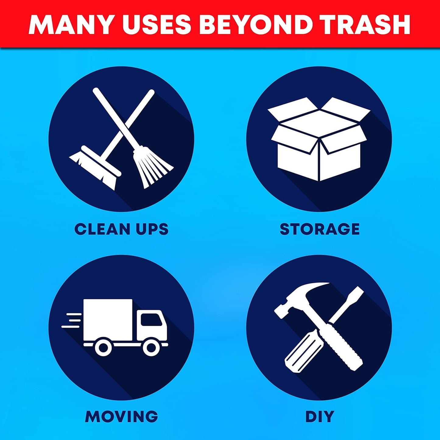 Veska 95-96 Gallon Trash Bags Heavy Duty, (ValuePack 25 Bags w/Ties) 100 Gallon Extra Large Trash Bags, 90 Gallon, 95 Gallon, 96 Gallon Heavy Duty Big Garbage Bags