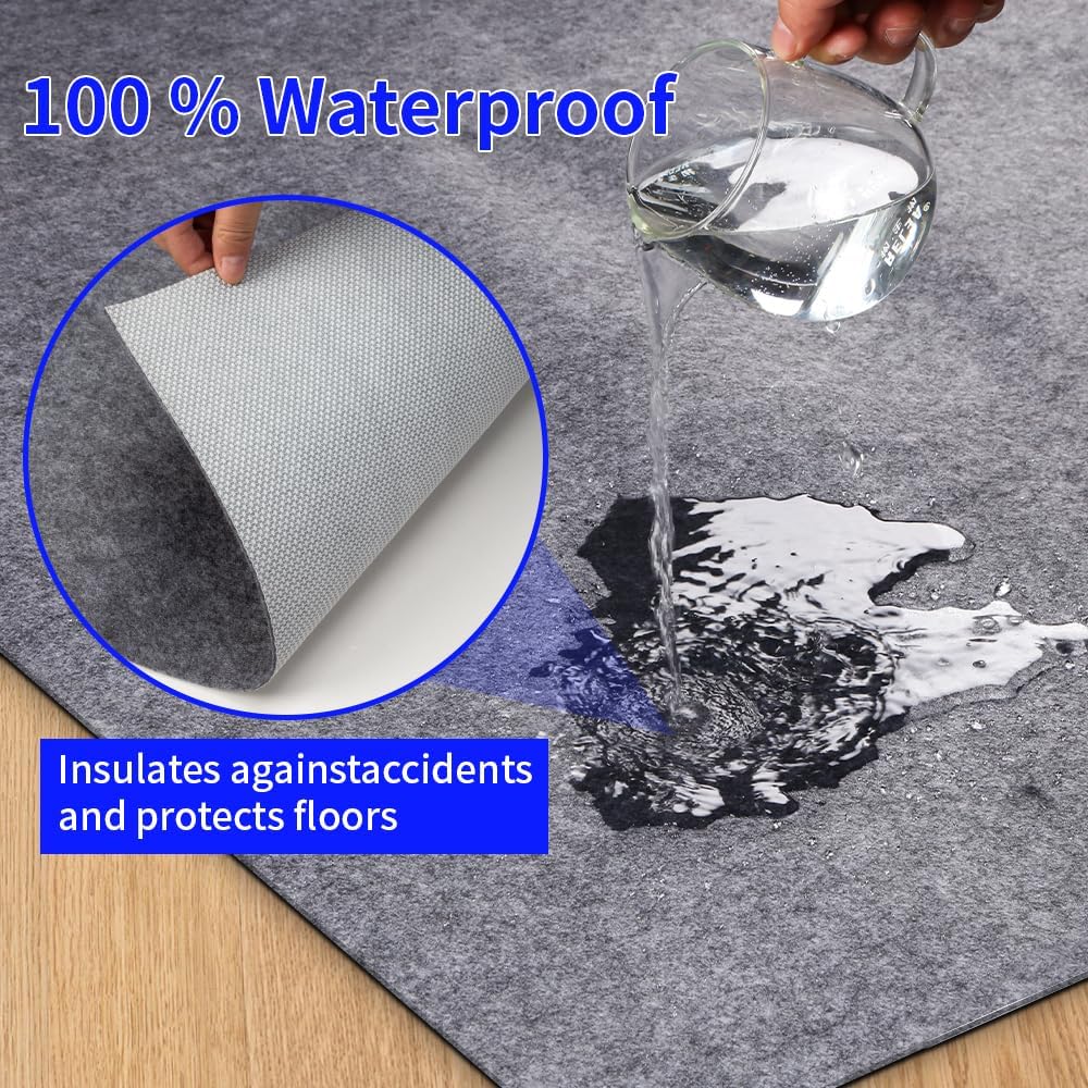 100% Waterproof Non-Slip 1/4” Extra Thick 5x7 ft Rug Pad for Large Area Rugs Durable Felt Floor Protection pad for All Floors, Suitable for Cutting. Rug Pads Keep Rugs in Place and Provide Cushioning