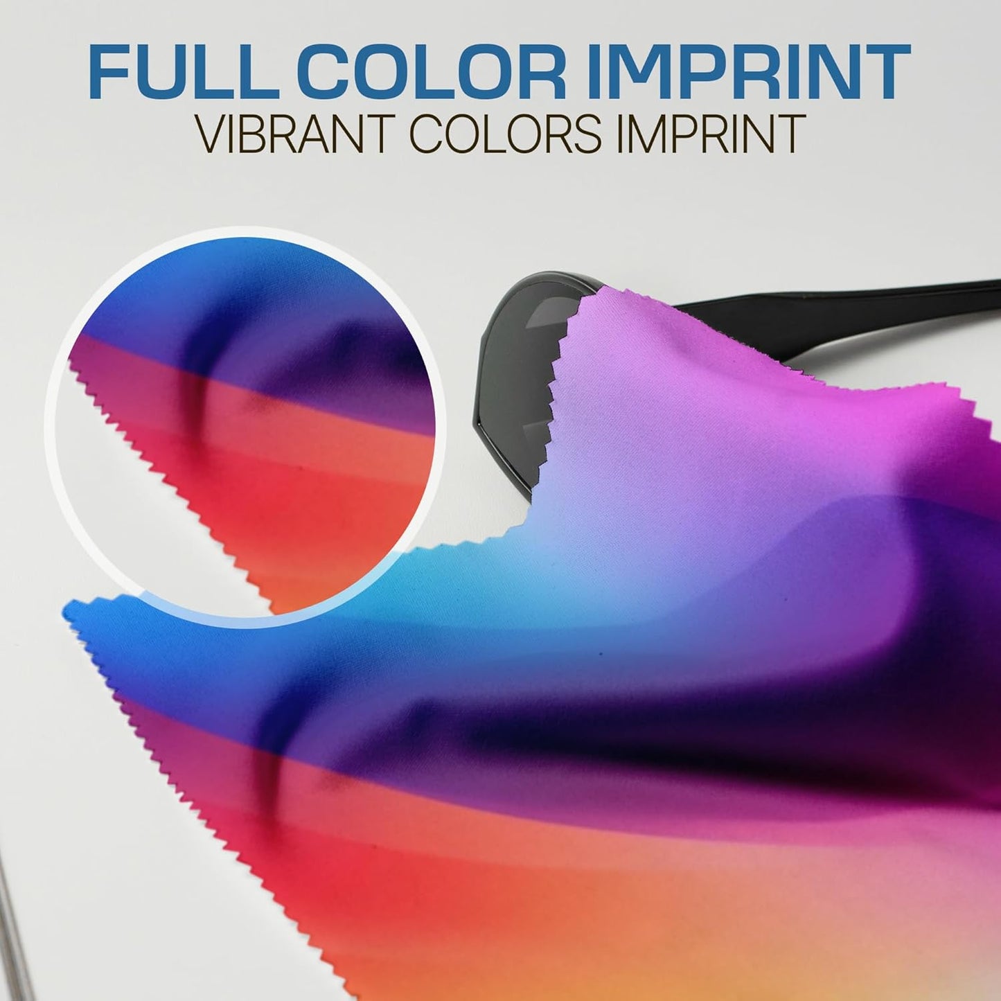 Ships Next Day, Made in USA - Customizable Microfiber Cleaning Cloth - Perfect Eyeglass Cleaner Promotional Gift - Premium Microfiber Lens Wipes - Logo or Image Printed (5 Pack) Double Sided