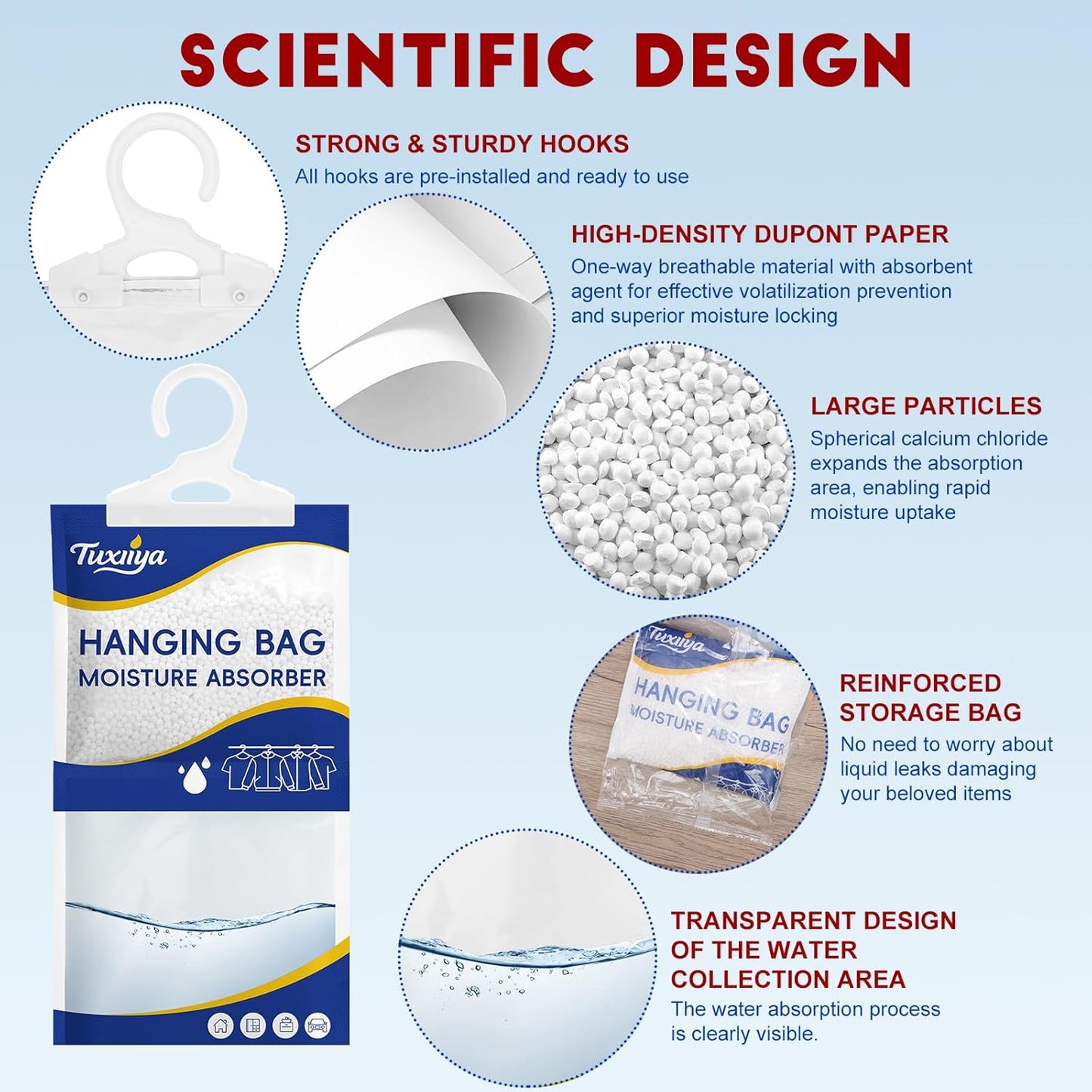 20 Pack Moisture Absorbers Packets,Hanging Closet Dehumidifier Bags,Humidity Packs, Desiccant,Moisture Absorbing Bags for Closet,Wardrobes,Bedrooms, Bathrooms(Net Wt. 230g/Pack)