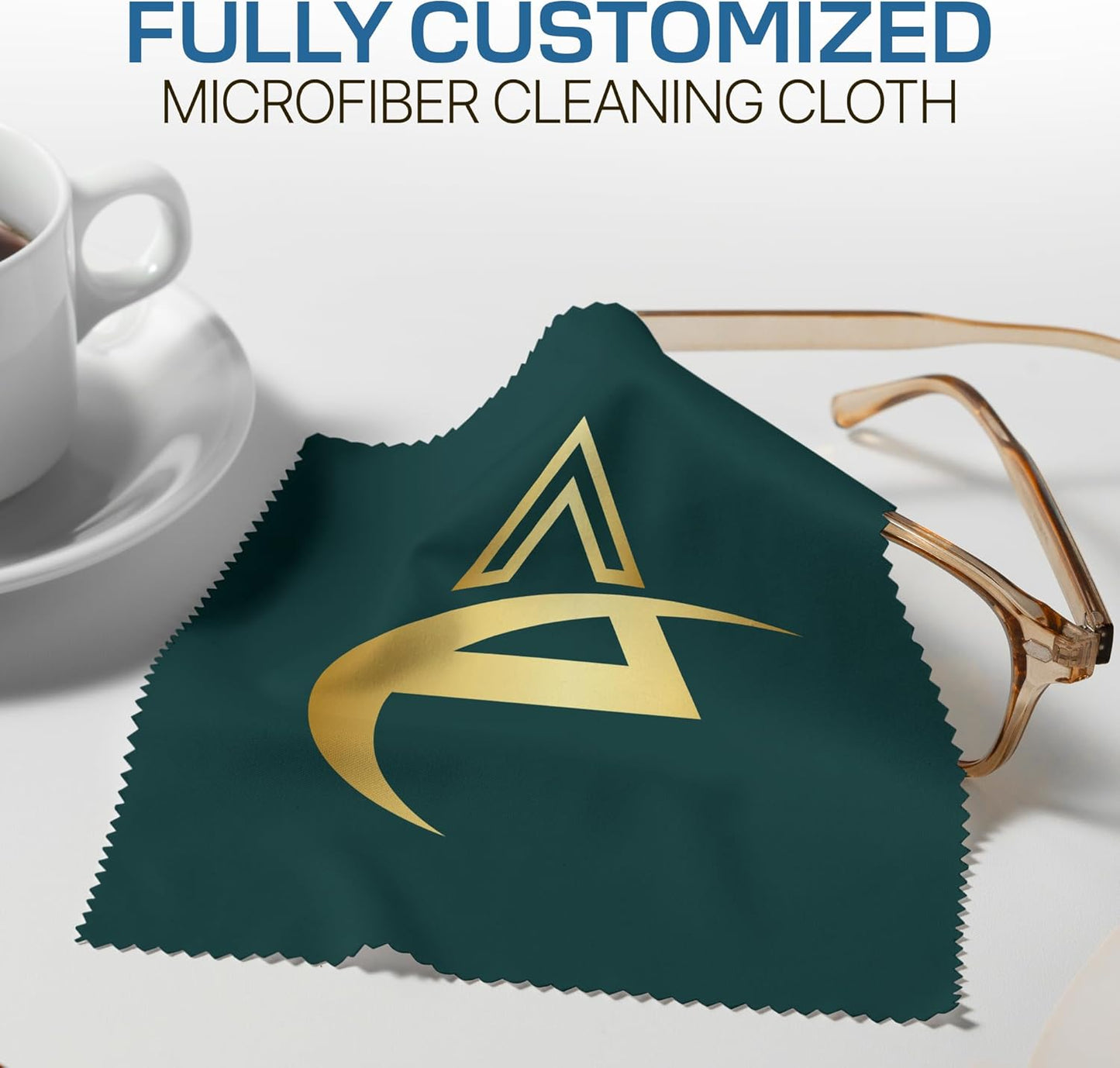 Ships Next Day, Made in USA - Customizable Microfiber Cleaning Cloth - Perfect Eyeglass Cleaner Promotional Gift - Premium Microfiber Lens Wipes - Logo or Image Printed (10 Pack) Double Sided